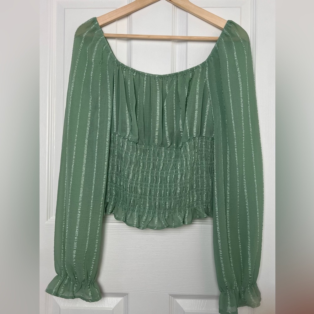 Green sheer top